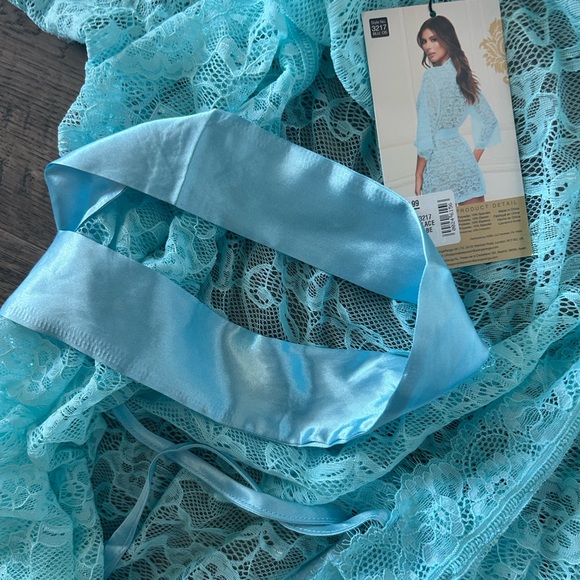 Lace Kimono Robe in Blue - Picture 4 of 4